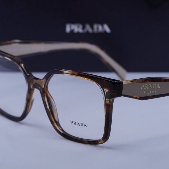 Prada PRB03V 07R1O1 Square Eyeglasses - Havana Caramel 54mm - Picture 8 of 9